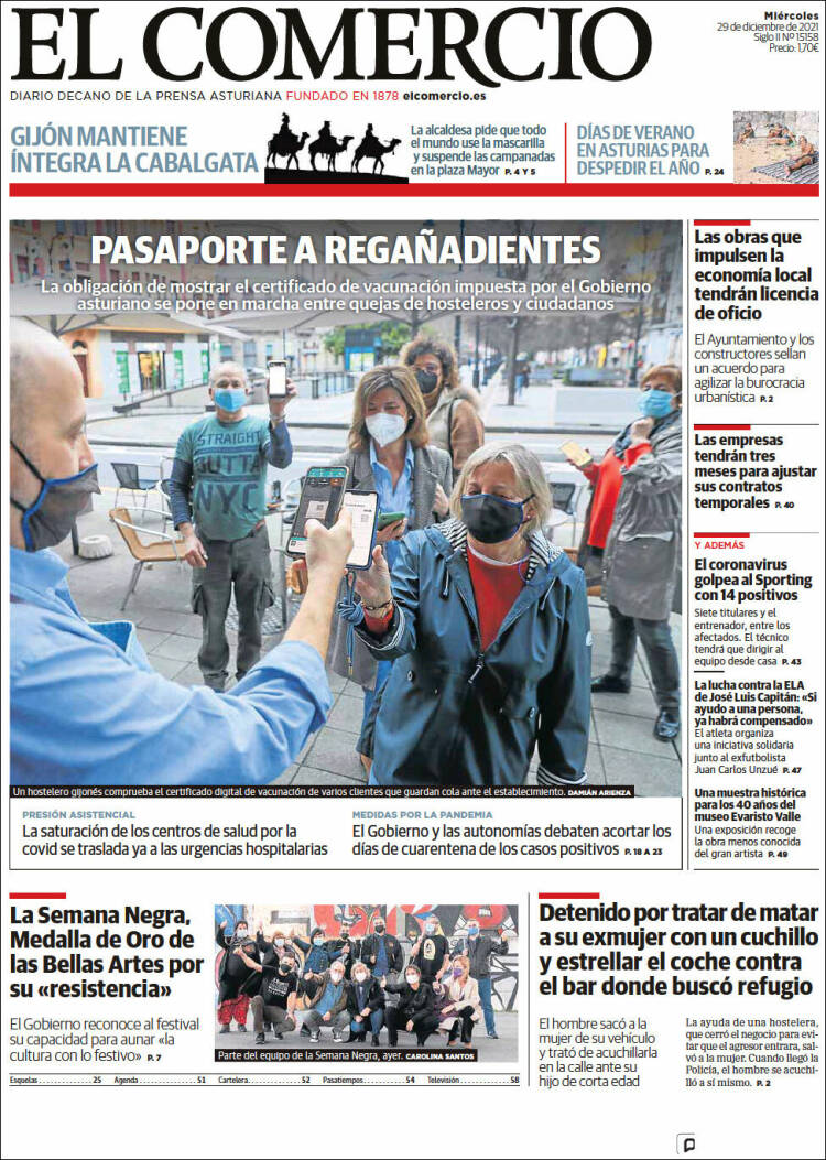 Portada de El Comercio - Gijón (Spain)