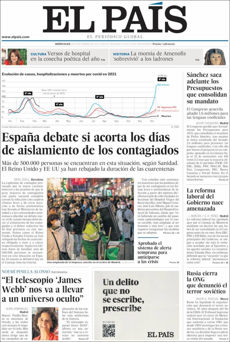 Portada de El País (Spain)