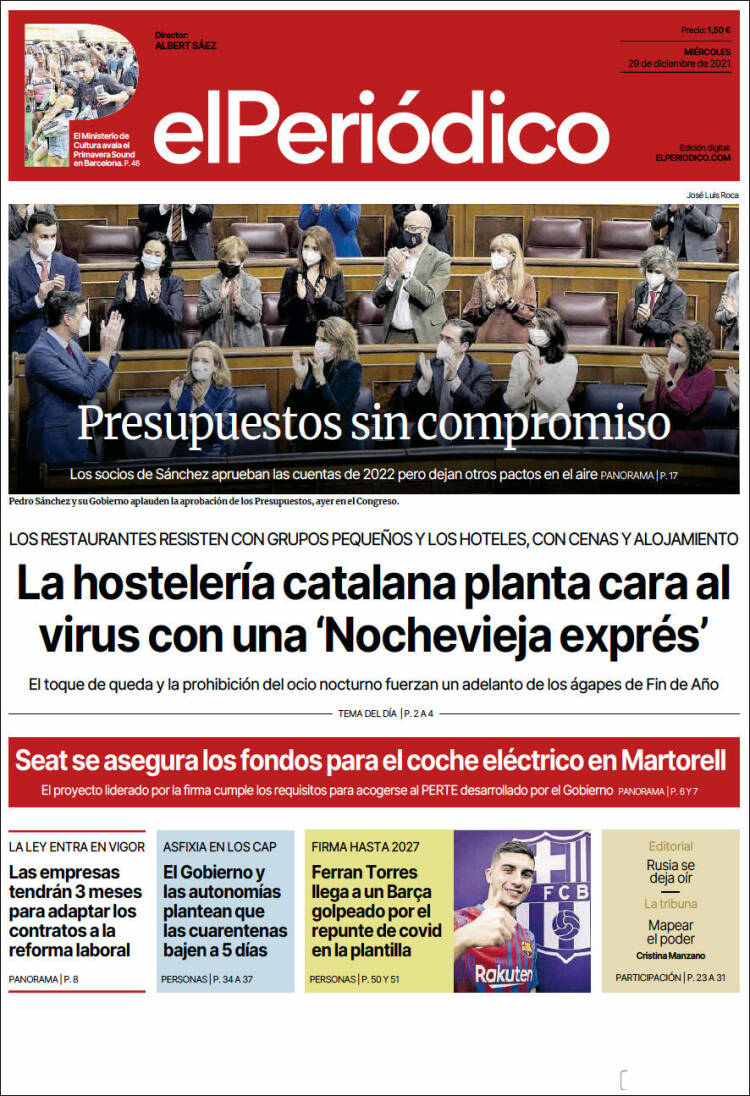 Portada de El Periódico (Spain)