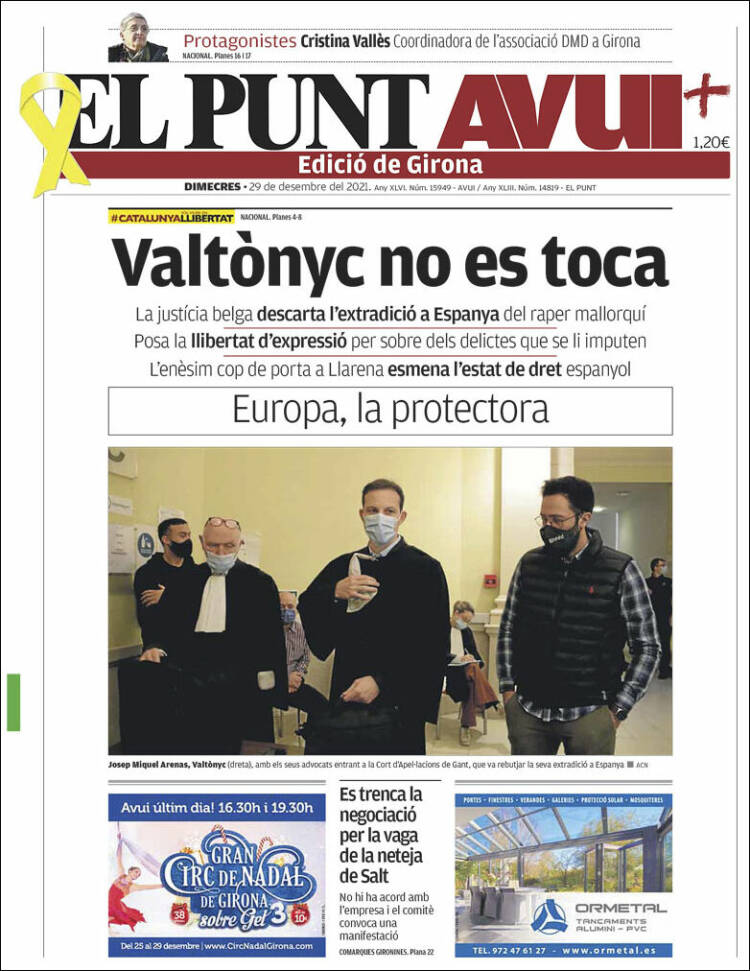 Portada de El Punt Avui - Girona (España)