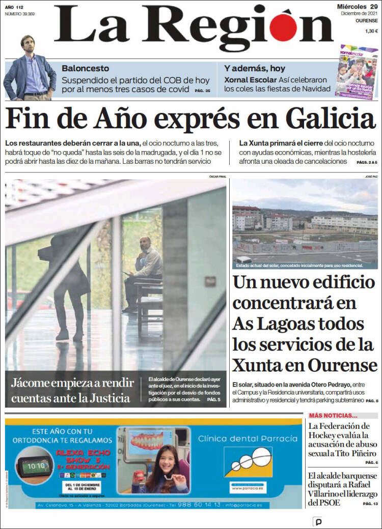 Portada de La Región de Ourense (Spain)