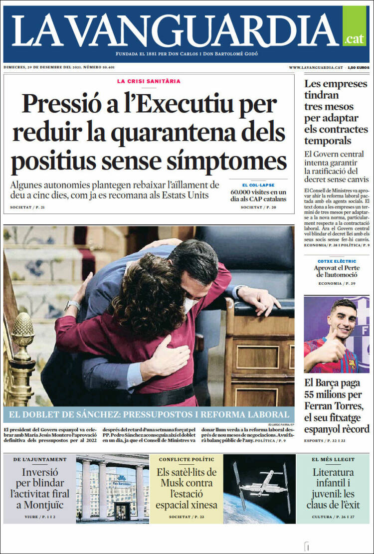 Portada de La Vanguardia (Spain)