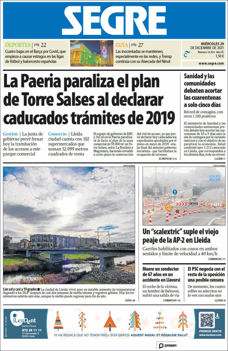 Portada de Segre  (España)