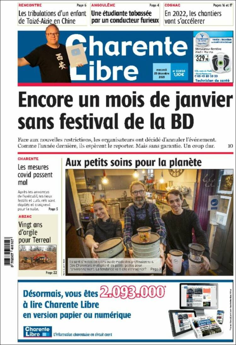 Portada de Charente Libre (Francia)