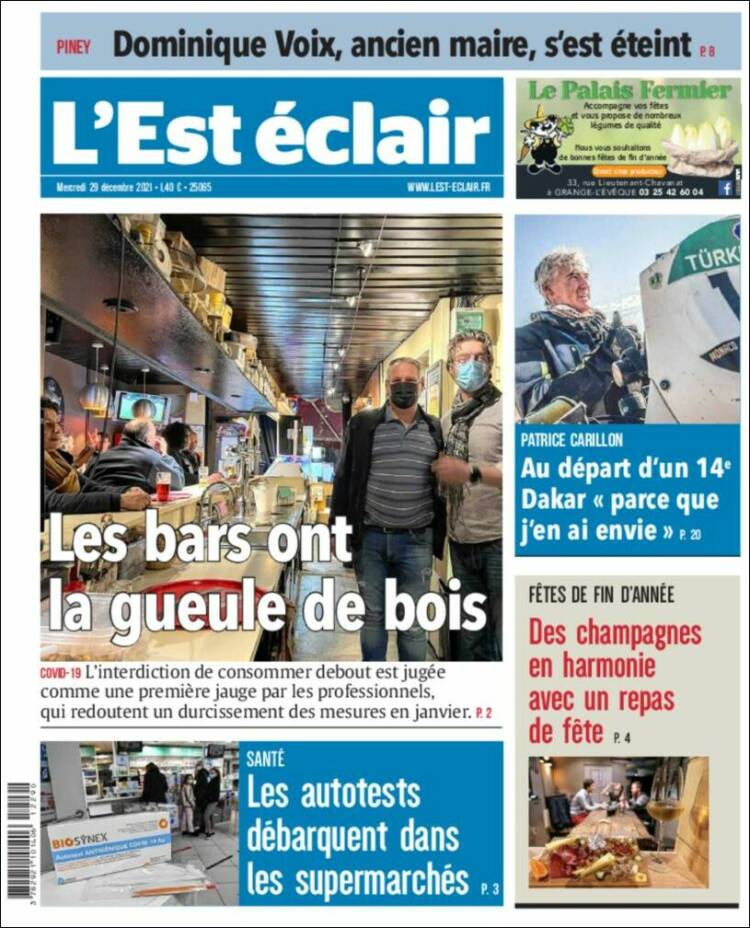 Portada de L'Est Eclair (Francia)