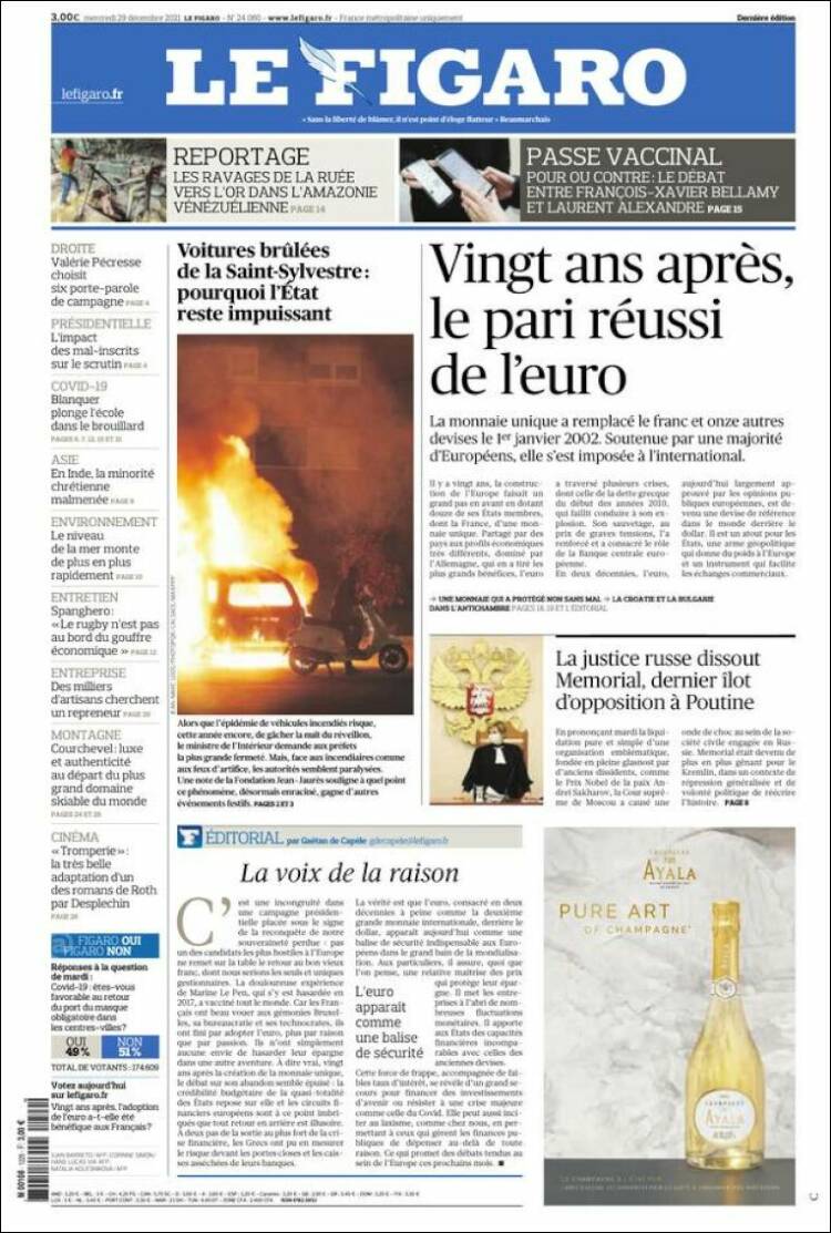 Portada de Le Figaro (Francia)