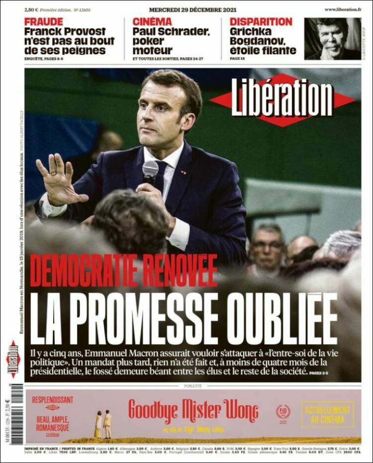 Portada de Libération (Francia)