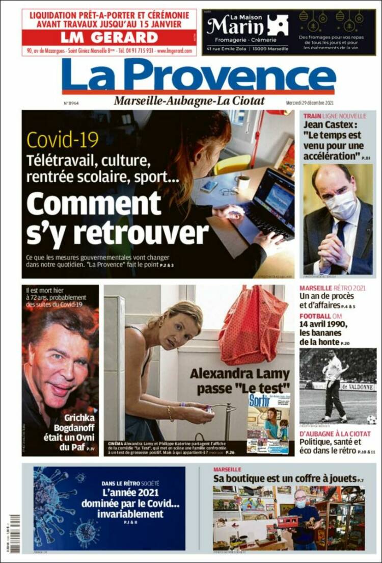 Portada de La Provence (Francia)
