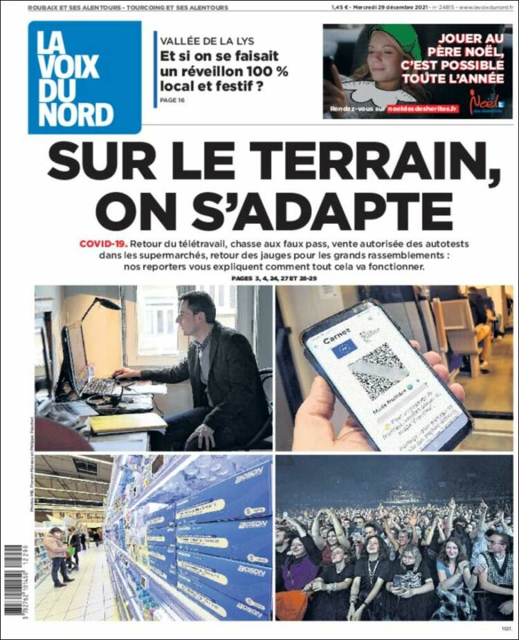 Portada de La Voix du Nord (Francia)