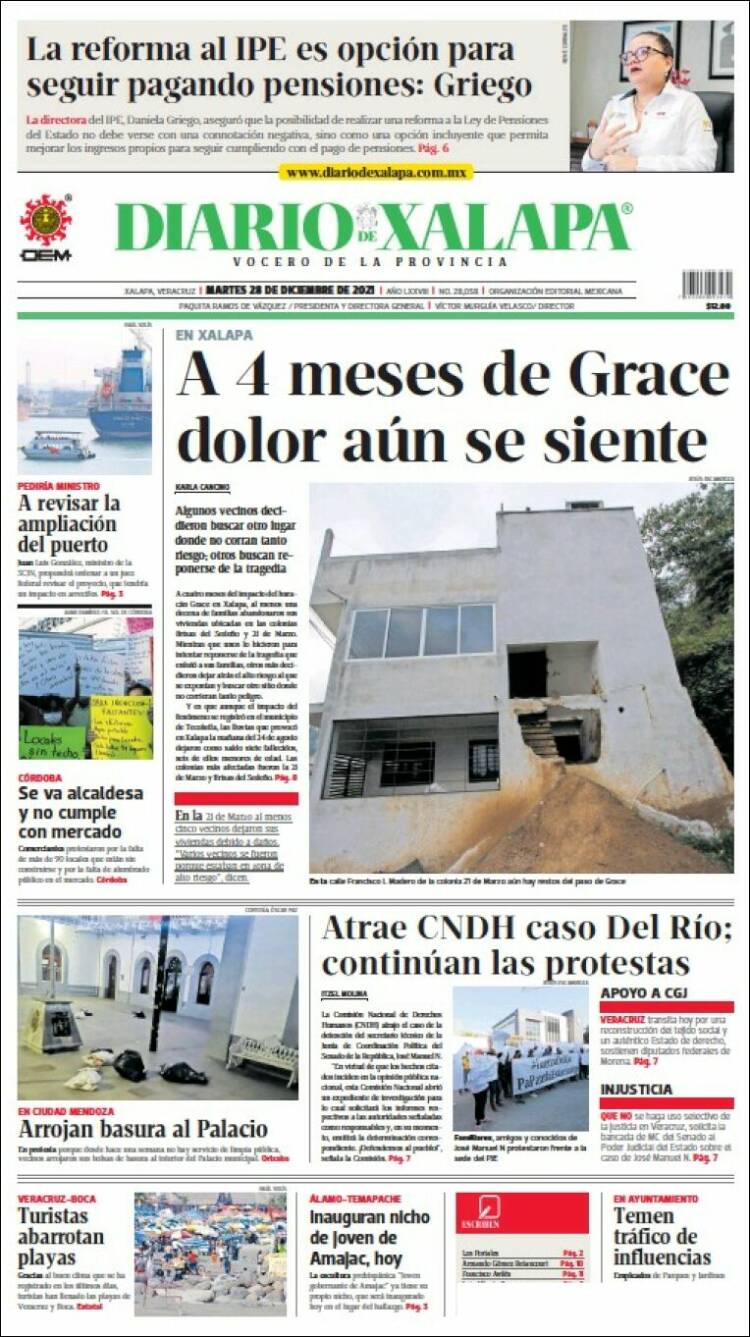 Portada de Diario de Xalapa (M&eacute;xico)