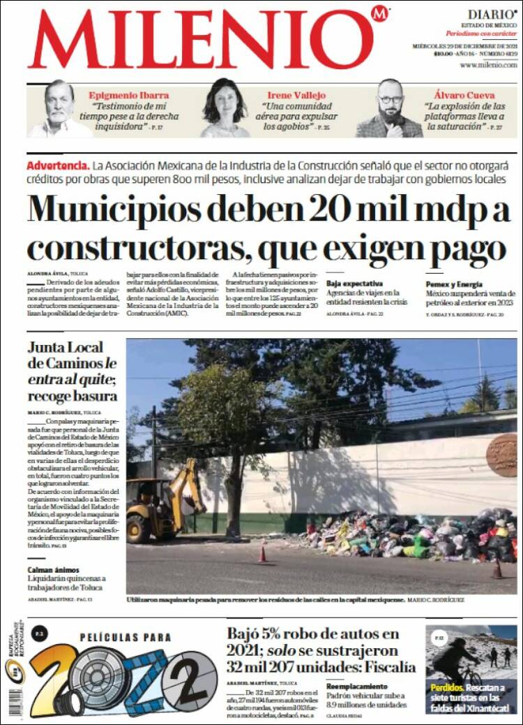 Portada de Milenio - Estado de México (M&eacute;xico)