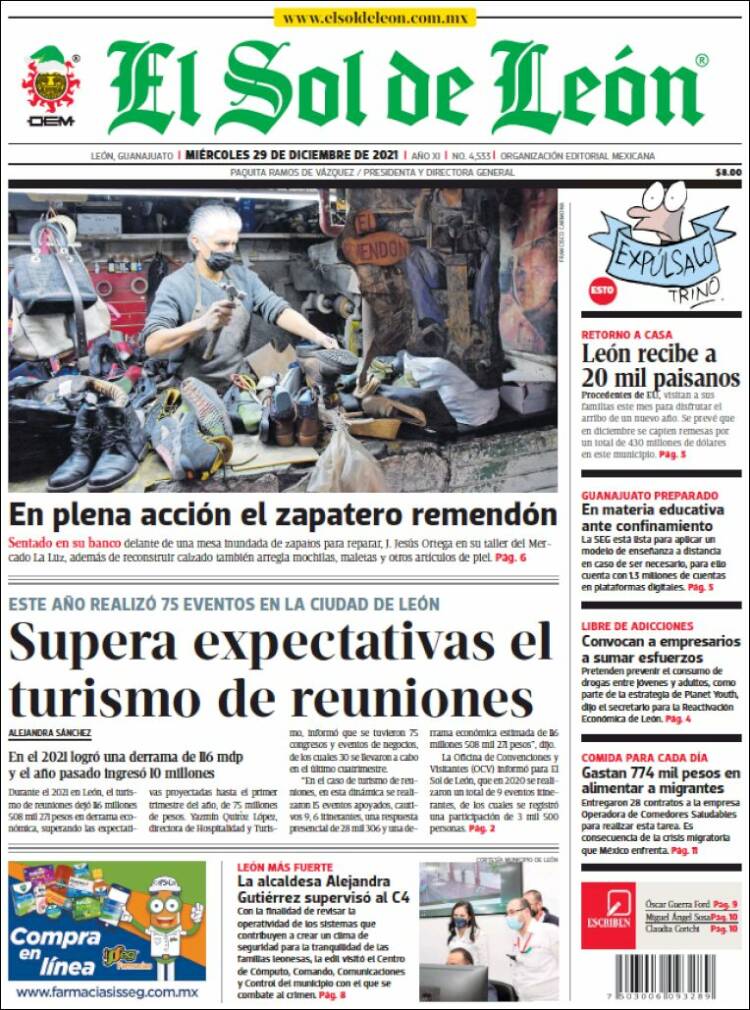 Portada de El Sol de León (M&eacute;xico)