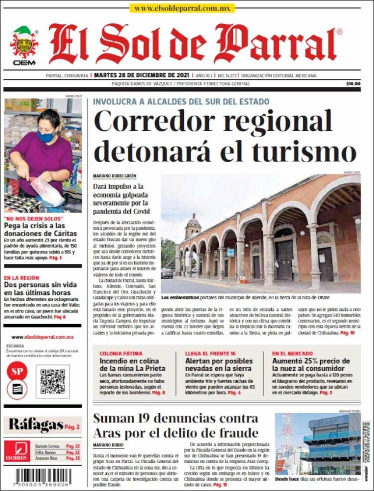 Portada de El Sol de Parral (M&eacute;xico)