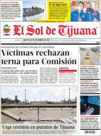 Portada de El Sol de Tijuana (M&eacute;xico)