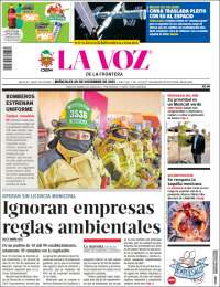 Portada de La Voz de la Frontera (M&eacute;xico)