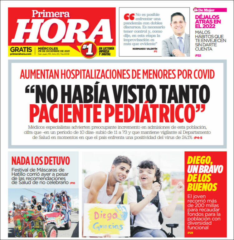 Portada de Primera Hora (Puerto Rico)
