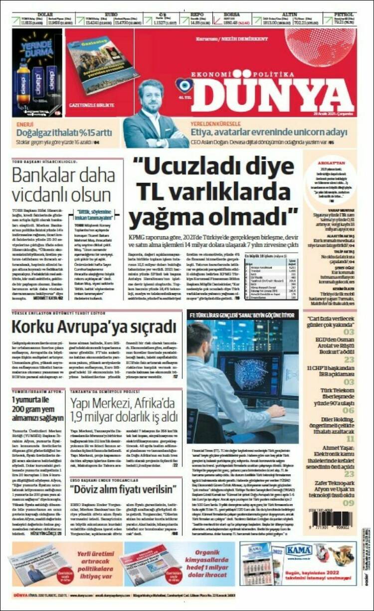 Portada de Dünya (Turqu&iacute;a)