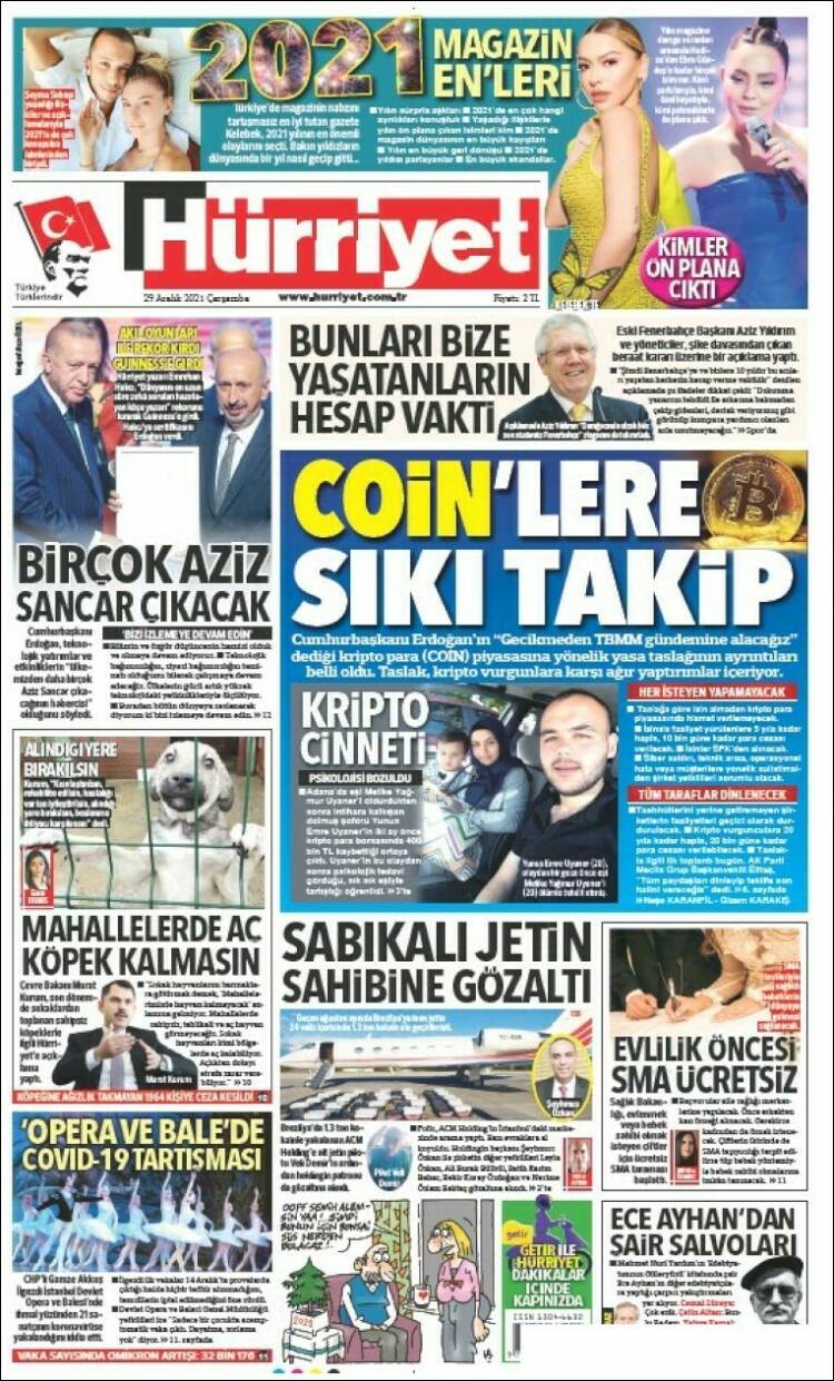 Portada de Hürriyet (Turqu&iacute;a)