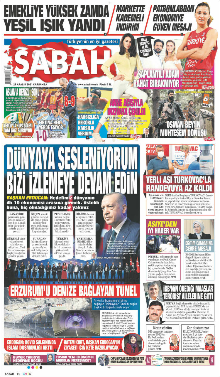 Portada de Sabah (Turqu&iacute;a)