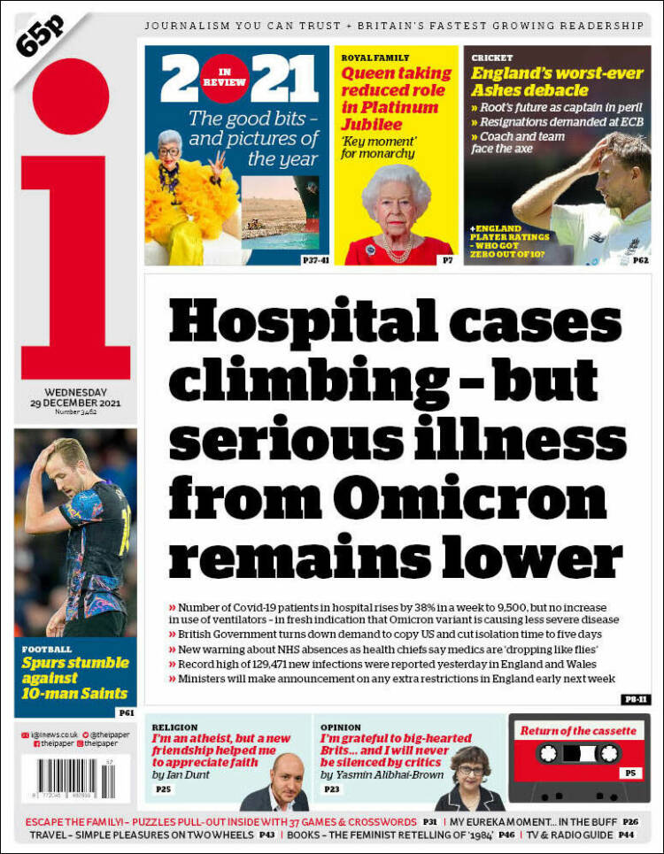 Portada de The i (Reino Unido)