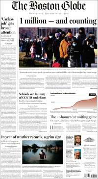 Portada de Boston Globe (USA)