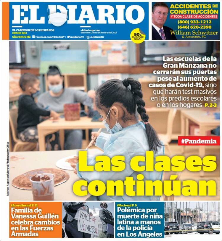 Portada de El Diario NY (USA)