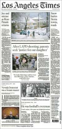 Portada de Los Angeles Times (USA)