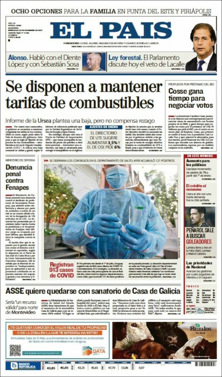 Portada de El País (Uruguay)