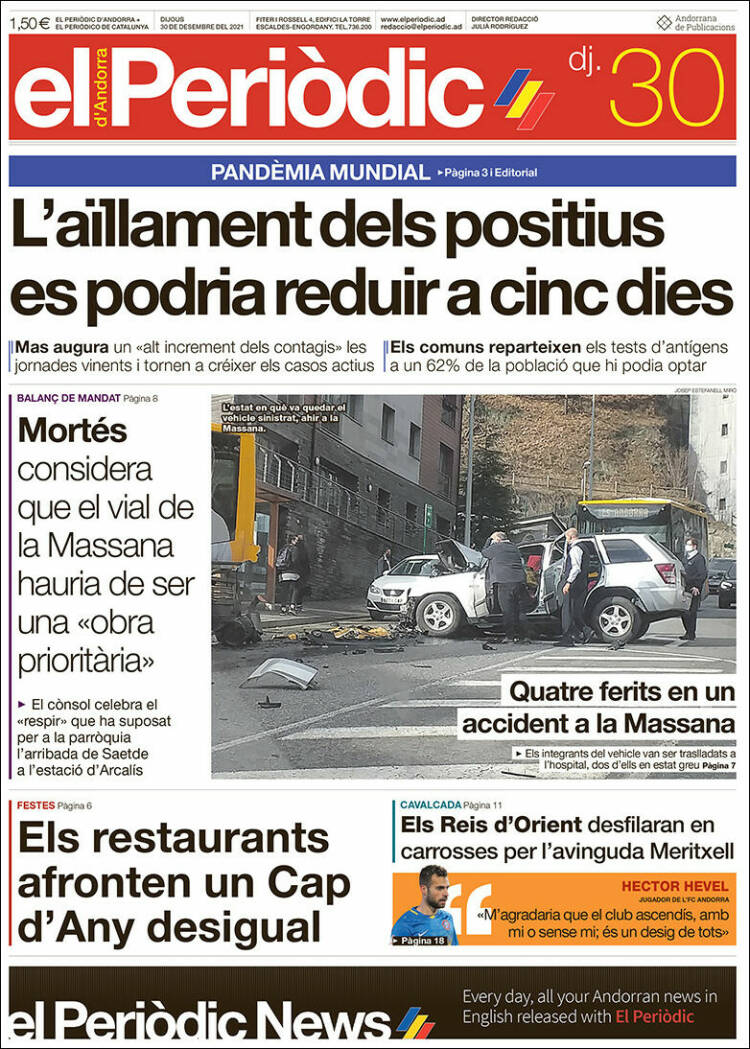 Portada de El Periòdic d'Andorra (Andorra)