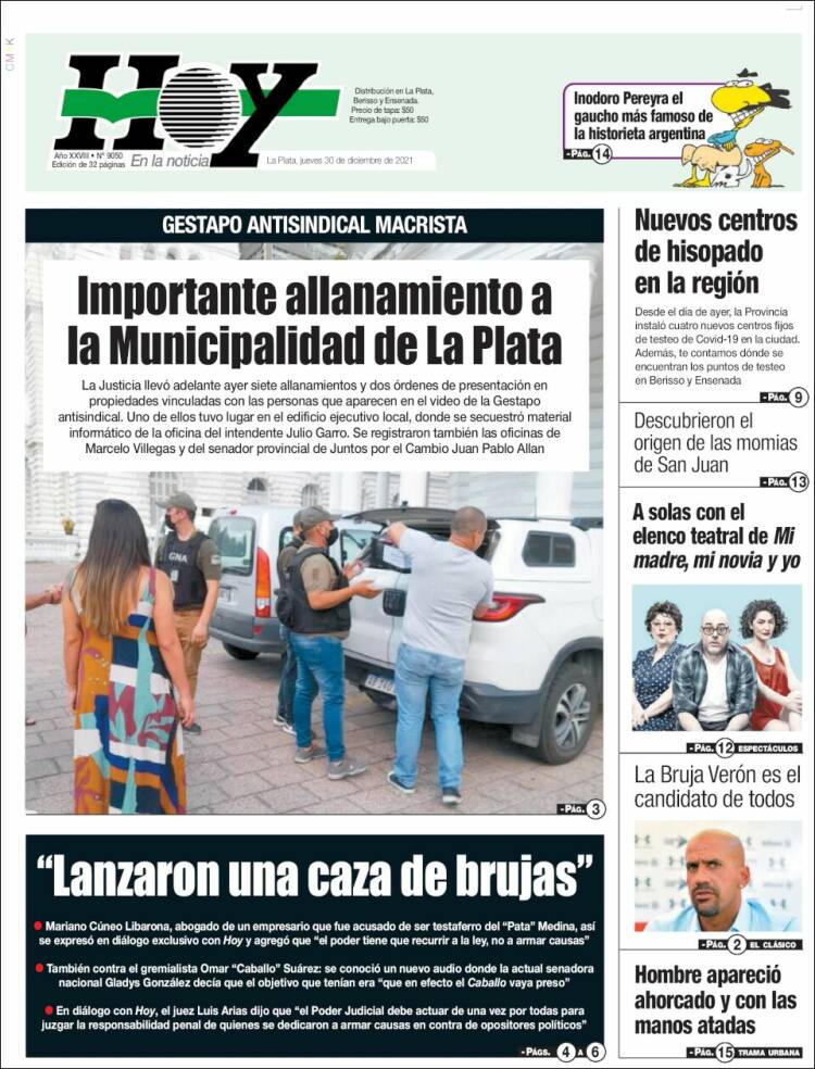 Portada de Diario Hoy (Argentina)