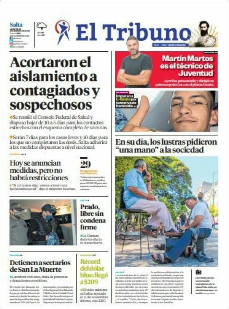 Portada de El Tribuno - Salta (Argentina)