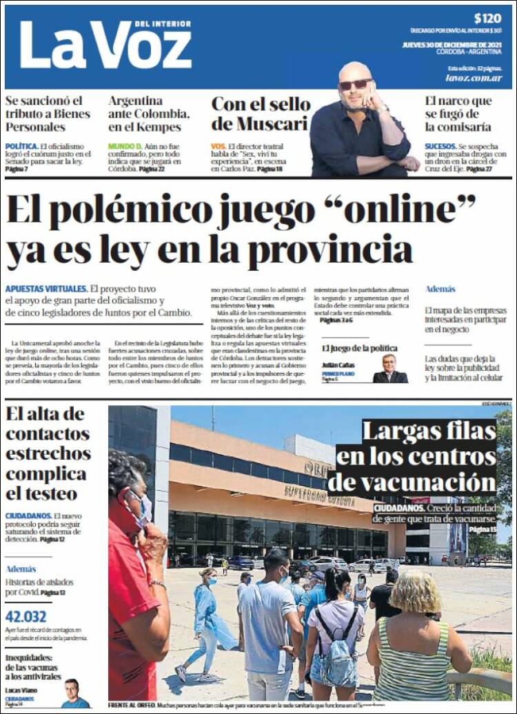 Portada de La Voz del Interior (Argentina)