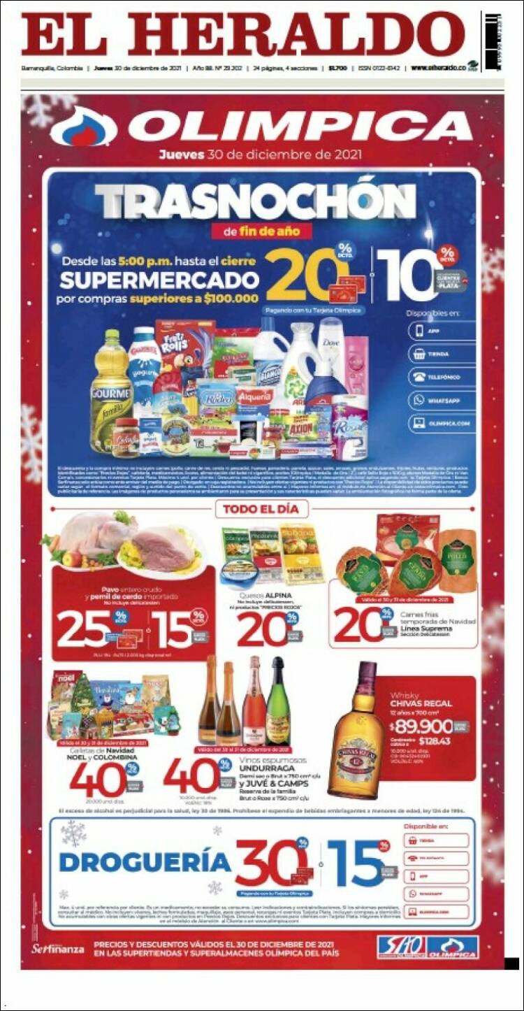 Portada de El Heraldo (Colombia)