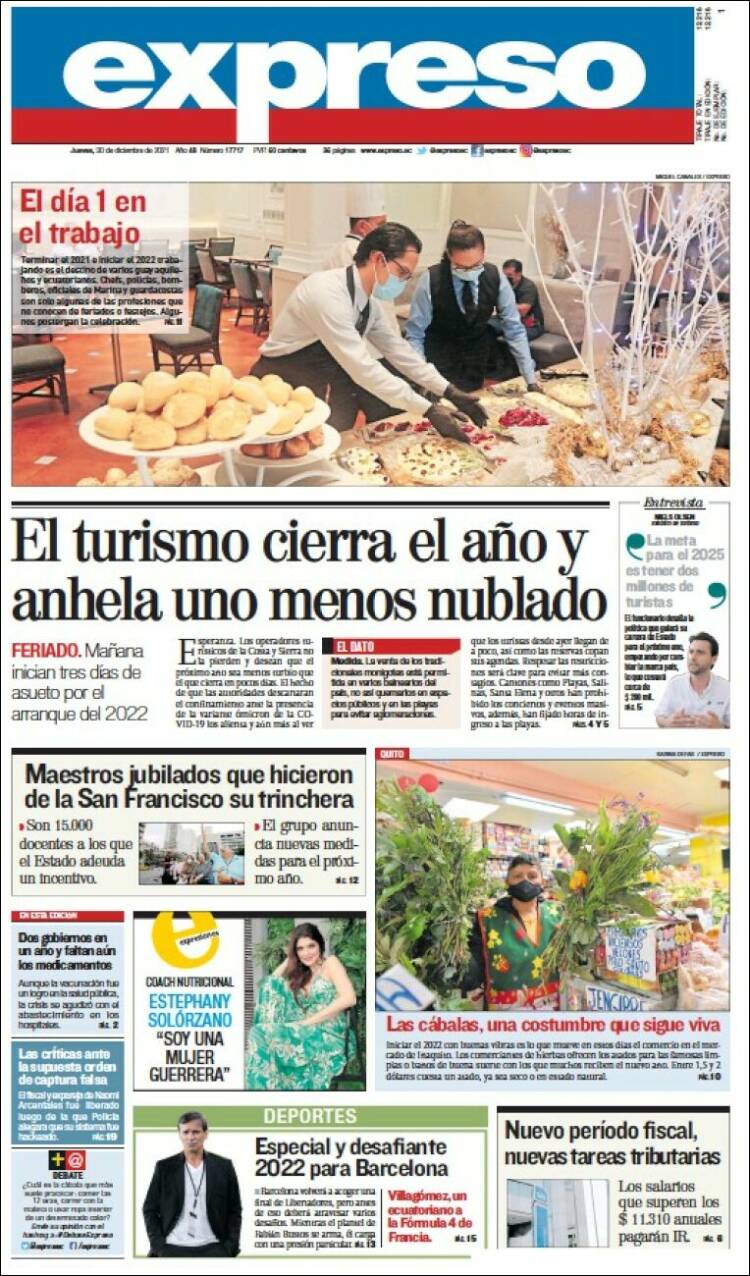 Portada de Expreso (Ecuador)