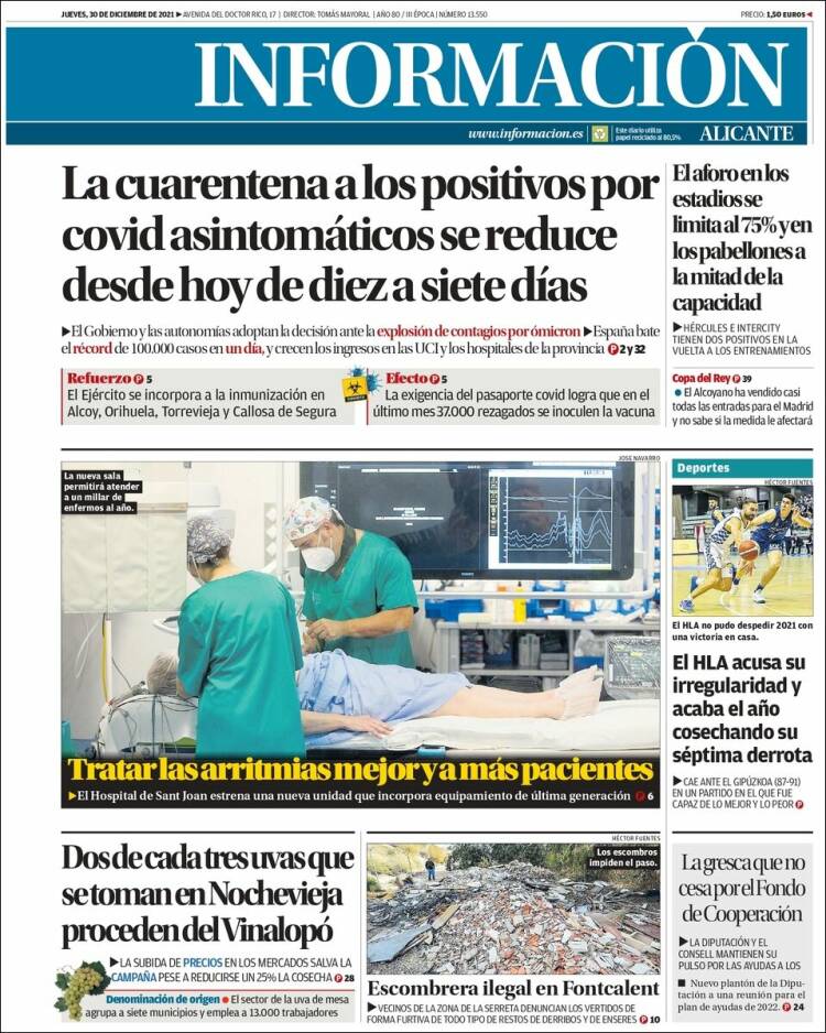 Portada de Diario Información (España)