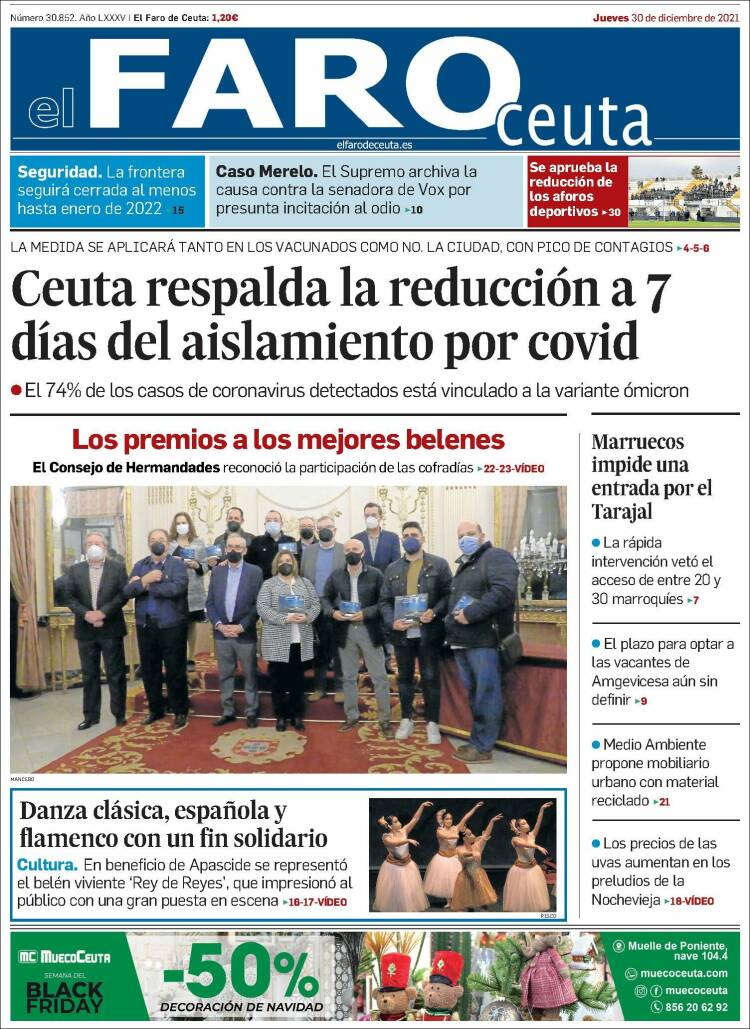 Portada de El Faro de Ceuta (España)