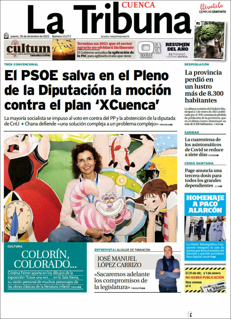 Portada de La Tribuna de Cuenca (España)