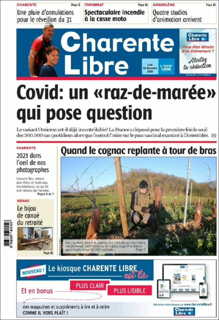 Portada de Charente Libre (Francia)