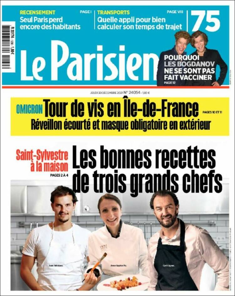 Portada de Le Parisien (Francia)