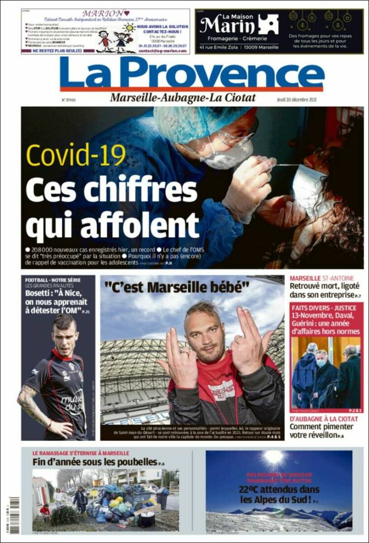 Portada de La Provence (Francia)