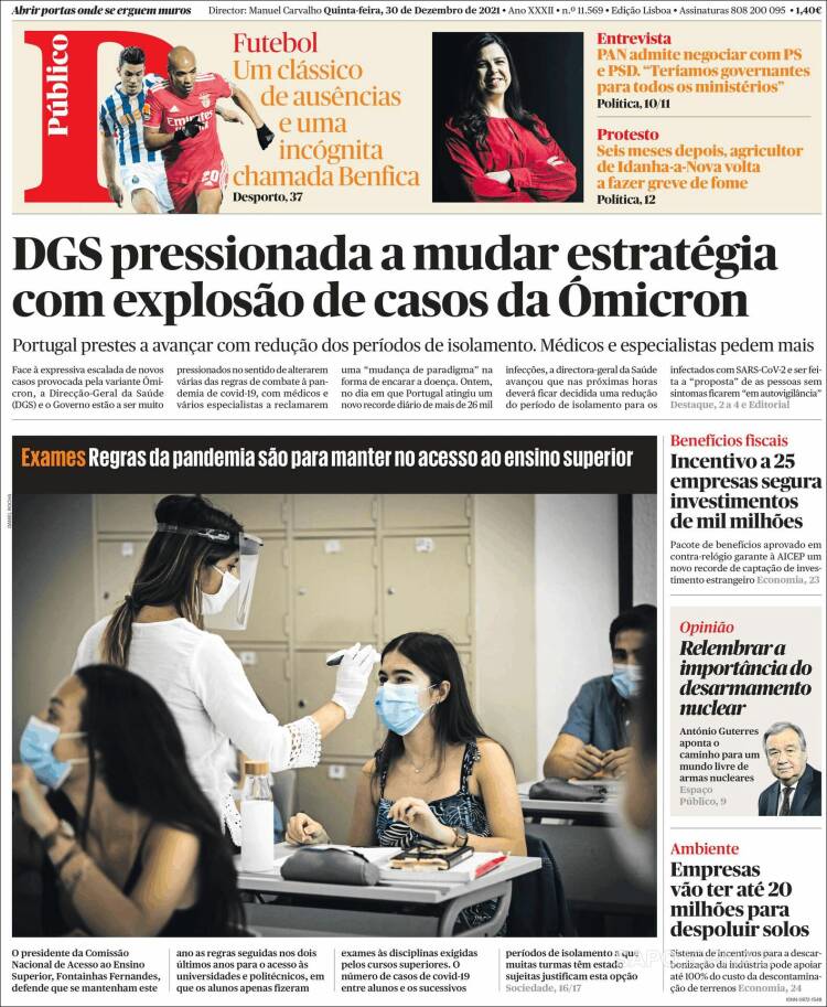 Portada de Público (Portugal)