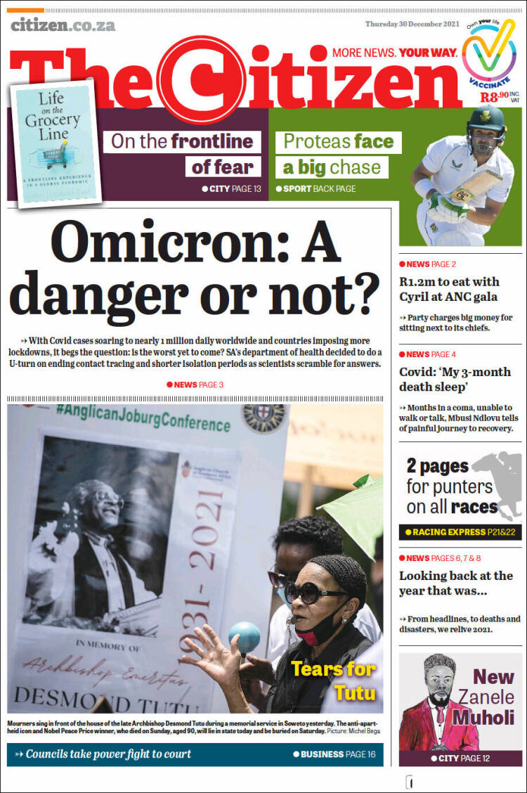 Portada de The Citizen (Sud&aacute;frica)