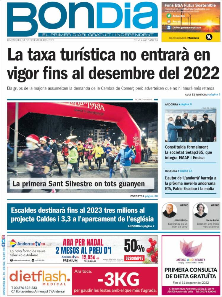 Portada de Diari Bondia (Andorra)