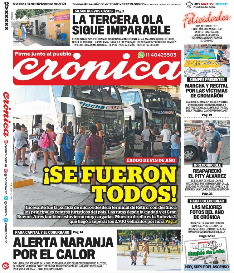 Portada de Crónica (Argentina)