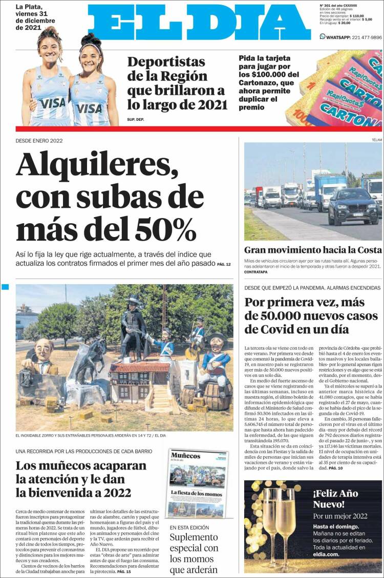 Portada de El Día de la Plata (Argentina)