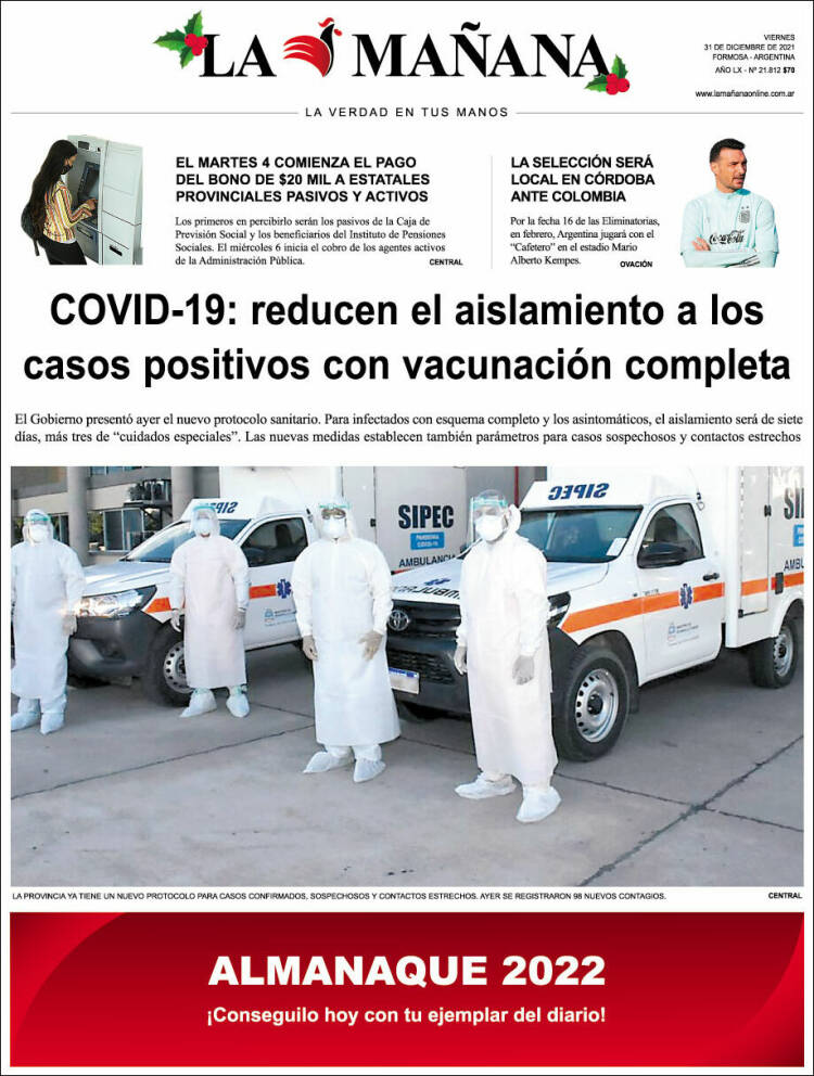 Portada de Diario La Mañana (Argentina)