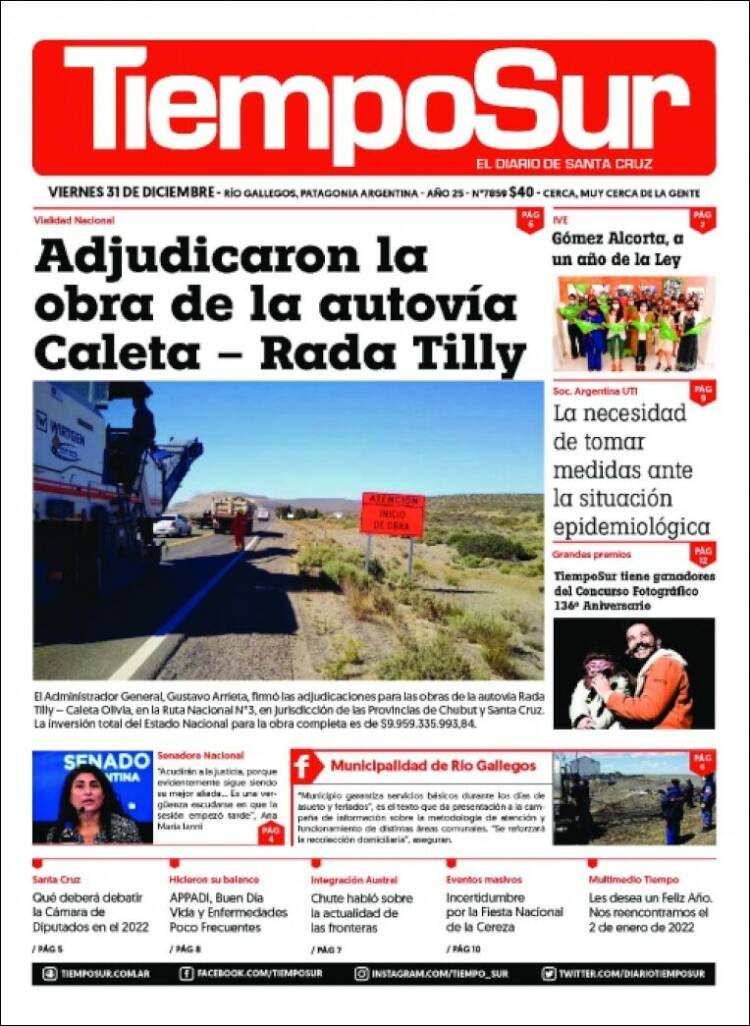 Portada de Tiempo Sur (Argentina)