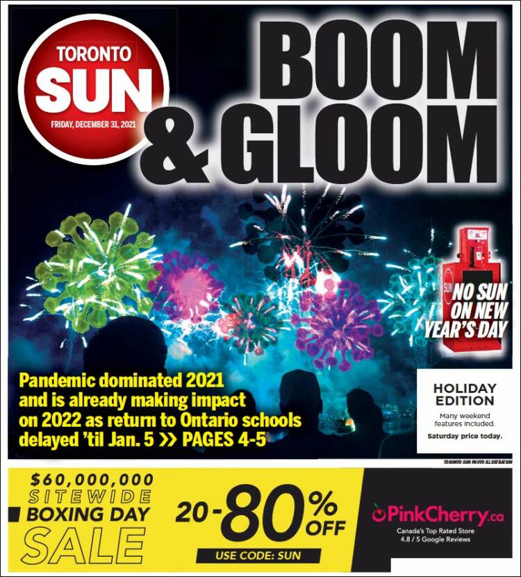 Portada de The Toronto Sun (Canadá)