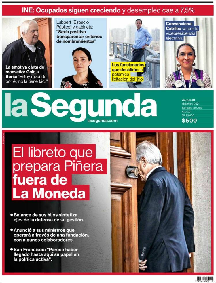 Portada de La Segunda (Chile)