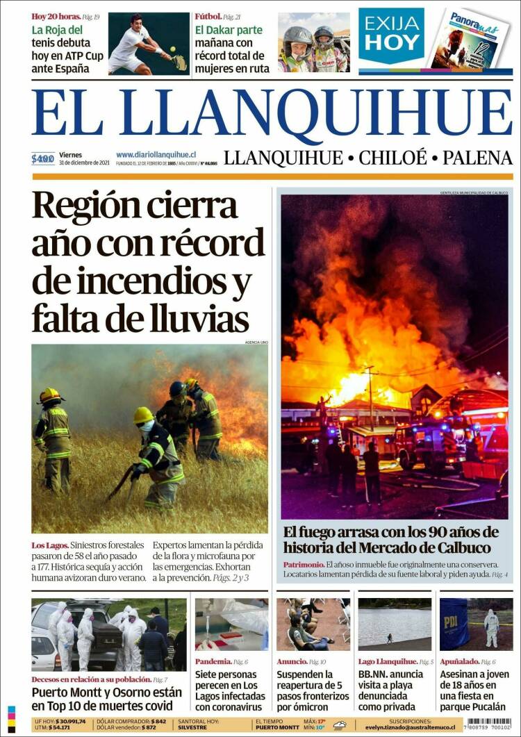 Portada de El Llanquihue (Chile)